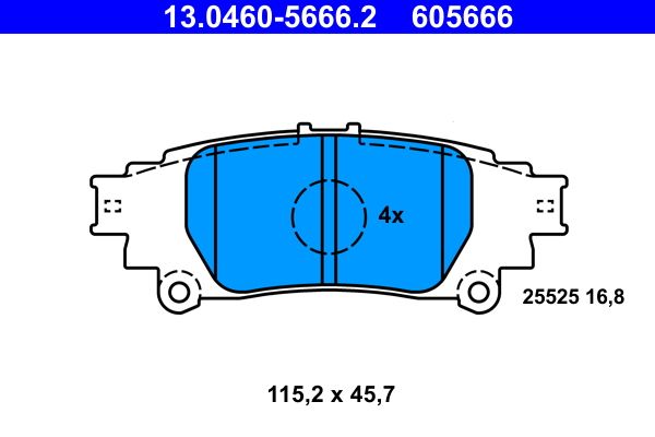 ATE 13.0460-5666.2 Brake Pad Set, disc brake