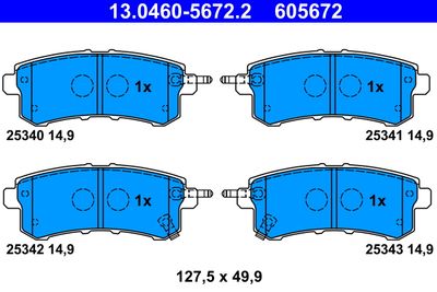 Brake Pad Set, disc brake ATE 13.0460-5672.2