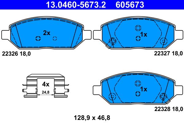 ATE 13.0460-5673.2 Brake Pad Set, disc brake