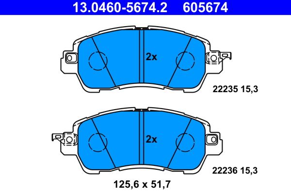 ATE 13.0460-5674.2 Brake Pad Set, disc brake