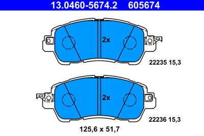 Brake Pad Set, disc brake ATE 13.0460-5674.2