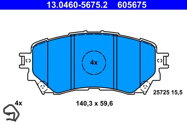 ATE 13.0460-5675.2 Brake Pad Set, disc brake