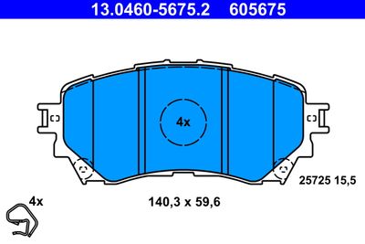 Brake Pad Set, disc brake ATE 13.0460-5675.2