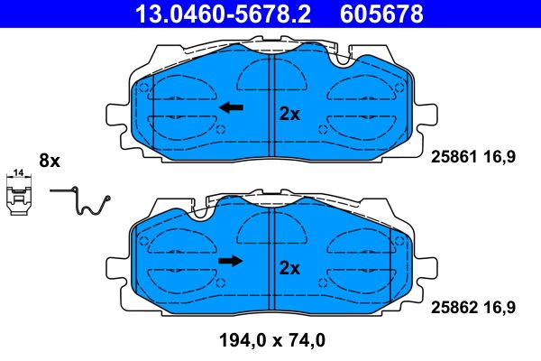 ATE 13.0460-5678.2 Brake Pad Set, disc brake