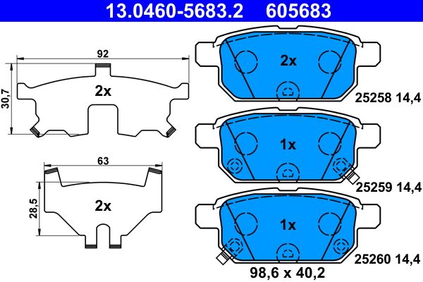 ATE 13.0460-5683.2 Brake Pad Set, disc brake