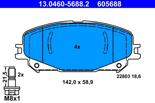 ATE 13.0460-5688.2 Brake Pad Set, disc brake
