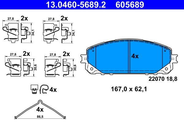 ATE 13.0460-5689.2 Brake Pad Set, disc brake