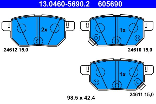 ATE 13.0460-5690.2 Brake Pad Set, disc brake