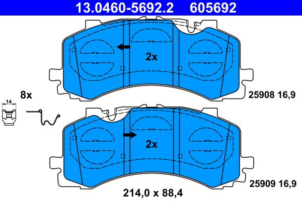 ATE 13.0460-5692.2 Brake Pad Set, disc brake