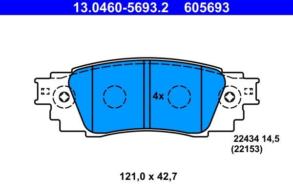 ATE 13.0460-5693.2 Brake Pad Set, disc brake