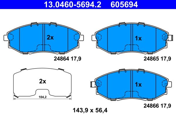 ATE 13.0460-5694.2 Brake Pad Set, disc brake