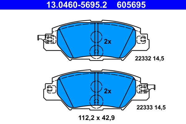 ATE 13.0460-5695.2 Brake Pad Set, disc brake