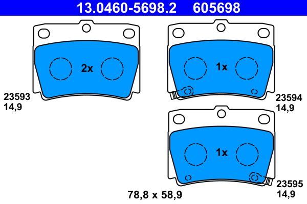 ATE 13.0460-5698.2 Brake Pad Set, disc brake