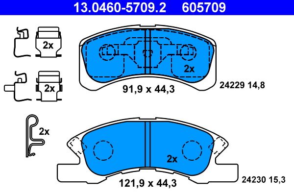 ATE 13.0460-5709.2 Brake Pad Set, disc brake