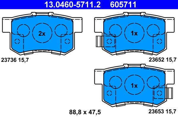 ATE 13.0460-5711.2 Brake Pad Set, disc brake