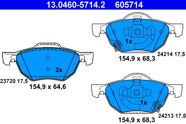 ATE 13.0460-5714.2 Brake Pad Set, disc brake