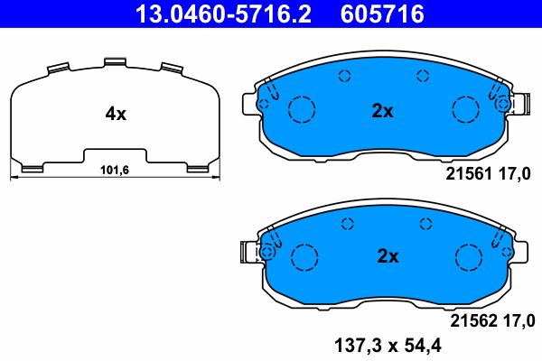 ATE 13.0460-5716.2 Brake Pad Set, disc brake