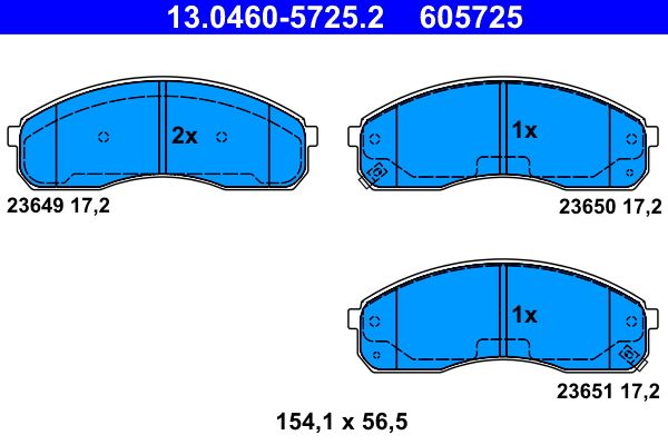 ATE 13.0460-5725.2 Brake Pad Set, disc brake