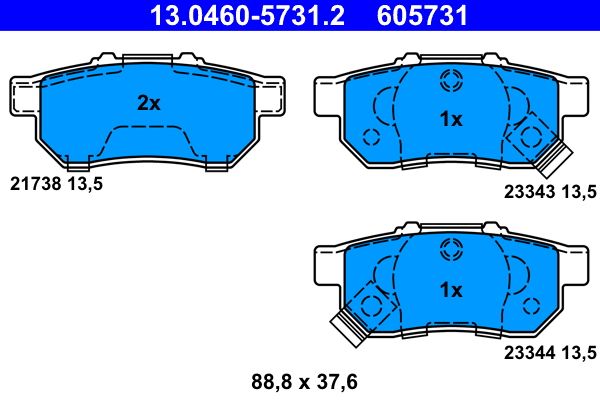 ATE 13.0460-5731.2 Brake Pad Set, disc brake