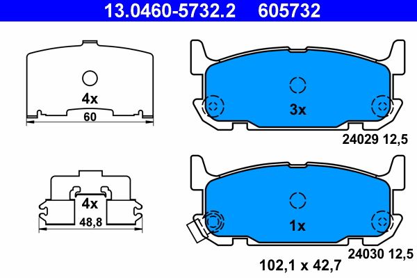 ATE 13.0460-5732.2 Brake Pad Set, disc brake