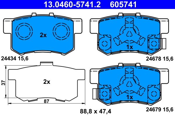 ATE 13.0460-5741.2 Brake Pad Set, disc brake