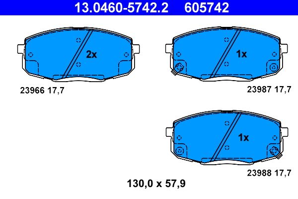 ATE 13.0460-5742.2 Brake Pad Set, disc brake