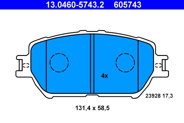 ATE 13.0460-5743.2 Brake Pad Set, disc brake