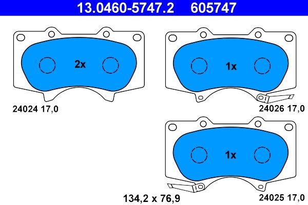 ATE 13.0460-5747.2 Brake Pad Set, disc brake