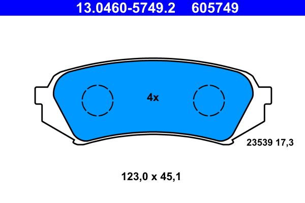 ATE 13.0460-5749.2 Brake Pad Set, disc brake