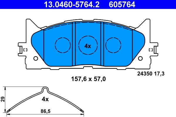 ATE 13.0460-5764.2 Brake Pad Set, disc brake