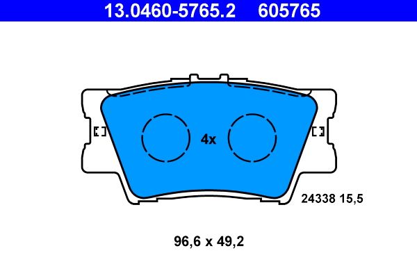 ATE 13.0460-5765.2 Brake Pad Set, disc brake
