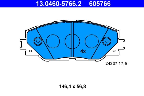 ATE 13.0460-5766.2 Brake Pad Set, disc brake