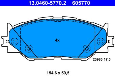 Brake Pad Set, disc brake ATE 13.0460-5770.2