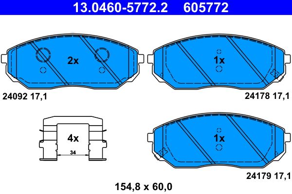 ATE 13.0460-5772.2 Brake Pad Set, disc brake