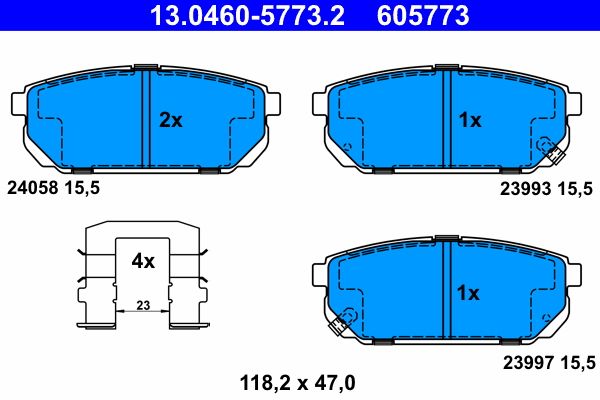ATE 13.0460-5773.2 Brake Pad Set, disc brake