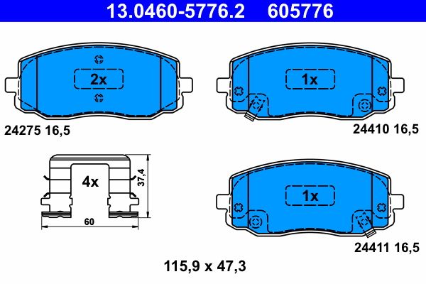 ATE 13.0460-5776.2 Brake Pad Set, disc brake