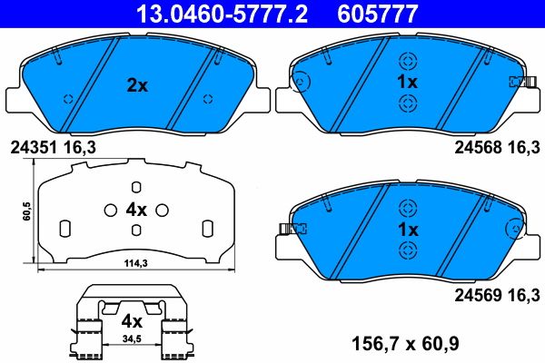 ATE 13.0460-5777.2 Brake Pad Set, disc brake