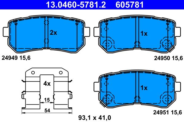 ATE 13.0460-5781.2 Brake Pad Set, disc brake