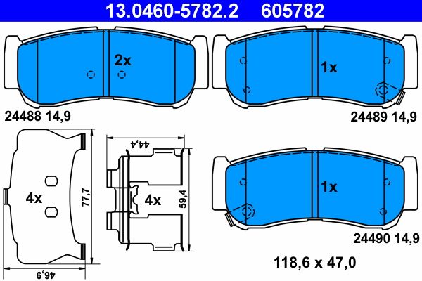 ATE 13.0460-5782.2 Brake Pad Set, disc brake