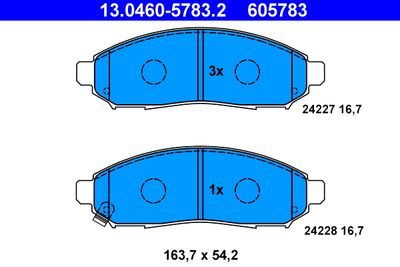 Brake Pad Set, disc brake ATE 13.0460-5783.2