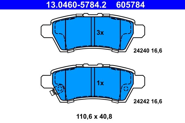 ATE 13.0460-5784.2 Brake Pad Set, disc brake