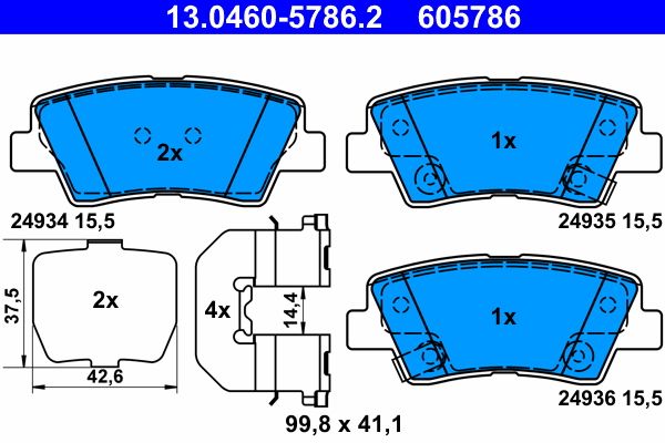 ATE 13.0460-5786.2 Brake Pad Set, disc brake