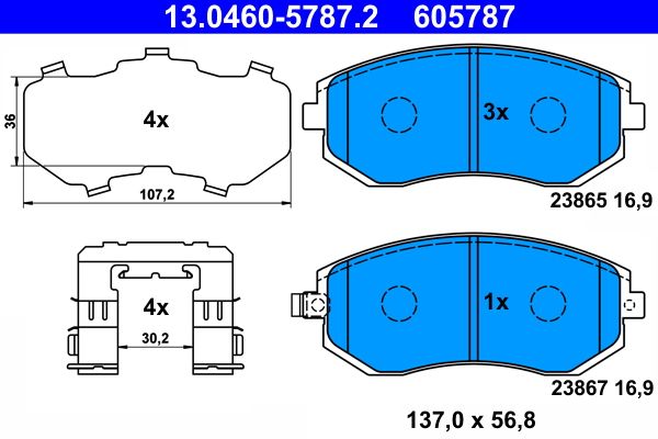 ATE 13.0460-5787.2 Brake Pad Set, disc brake