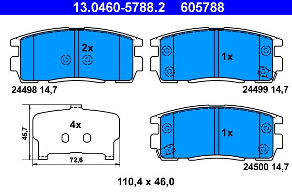 ATE 13.0460-5788.2 Brake Pad Set, disc brake