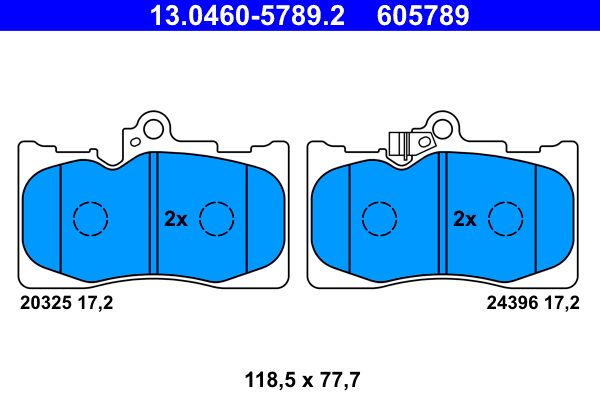 ATE 13.0460-5789.2 Brake Pad Set, disc brake