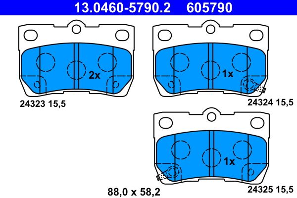 ATE 13.0460-5790.2 Brake Pad Set, disc brake