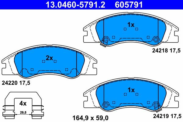 ATE 13.0460-5791.2 Brake Pad Set, disc brake