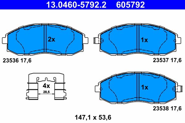 ATE 13.0460-5792.2 Brake Pad Set, disc brake