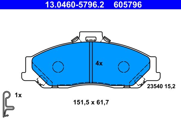 ATE 13.0460-5796.2 Brake Pad Set, disc brake