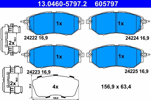 ATE 13.0460-5797.2 Brake Pad Set, disc brake